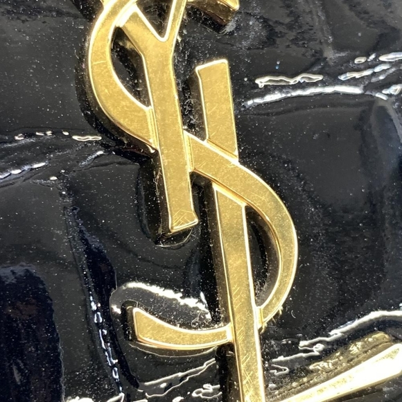 Saint Laurent LOU Mini Bag Fringe Enamel Shoulder Bag Black - Picture 7 of 10